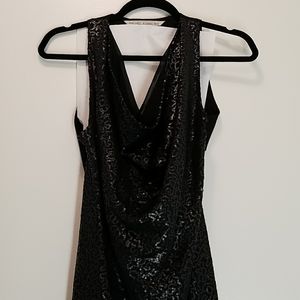 Rachel Roy Black Sequined Stretch Dress